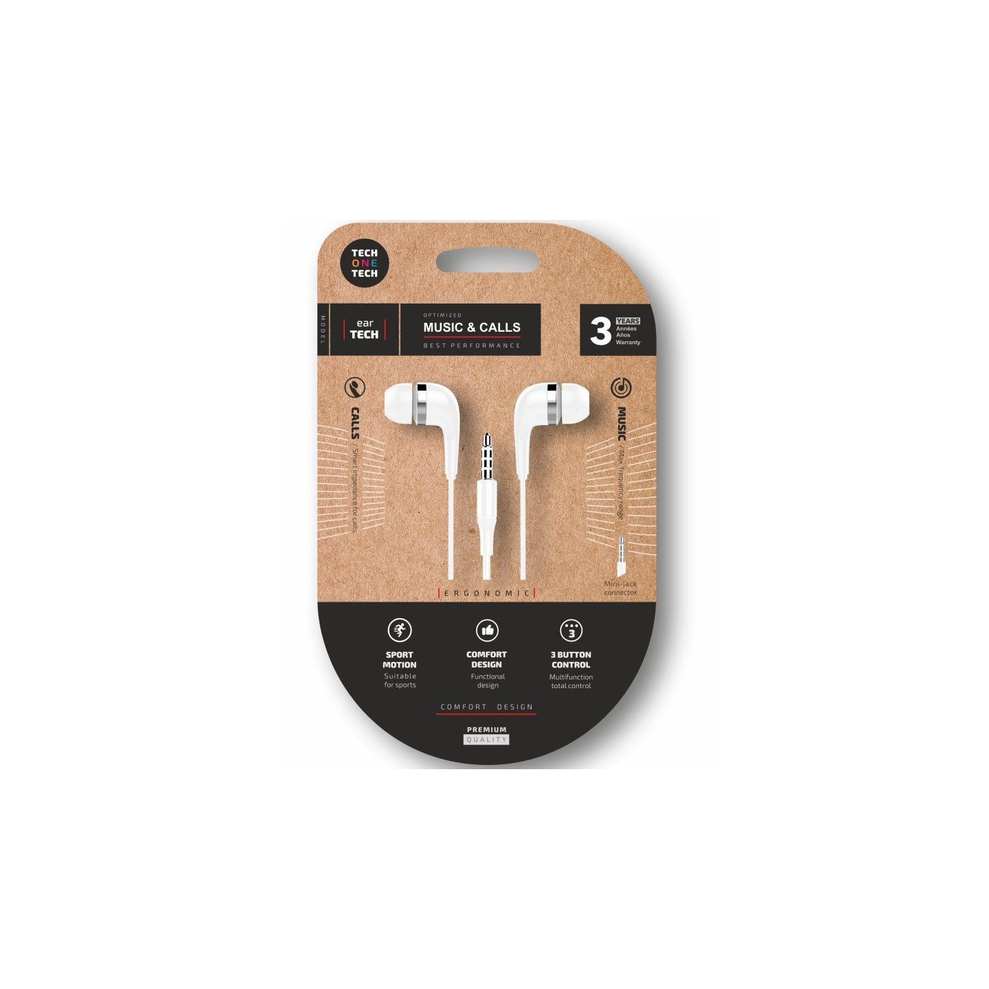 Auriculares intrauditivos tech one tech soft eartech tec1004/ con micrófono/ jack 3.5/ blancos