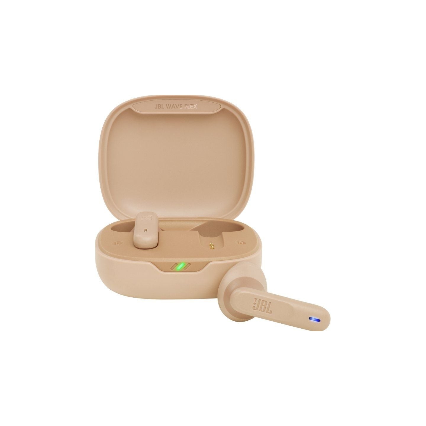 Auriculares bluetooth jbl wave flex con estuche de carga/ autonomía 8h/ beige
