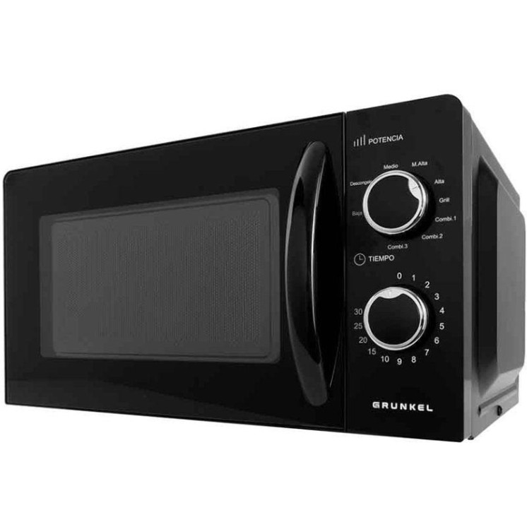 Microondas grunkel mwg-20ng/ 700w/ capacidad 20l/ funcion grill/ negro