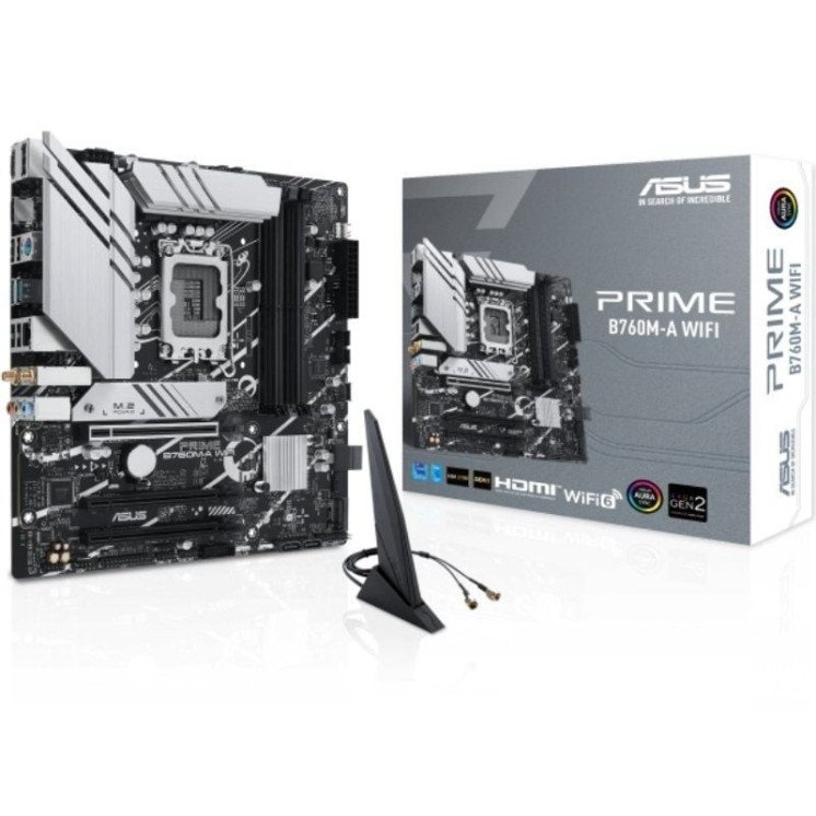 Placa base asus prime b760m-a wifi socket 1700/ ddr5/ pcie 4.0/ micro atx
