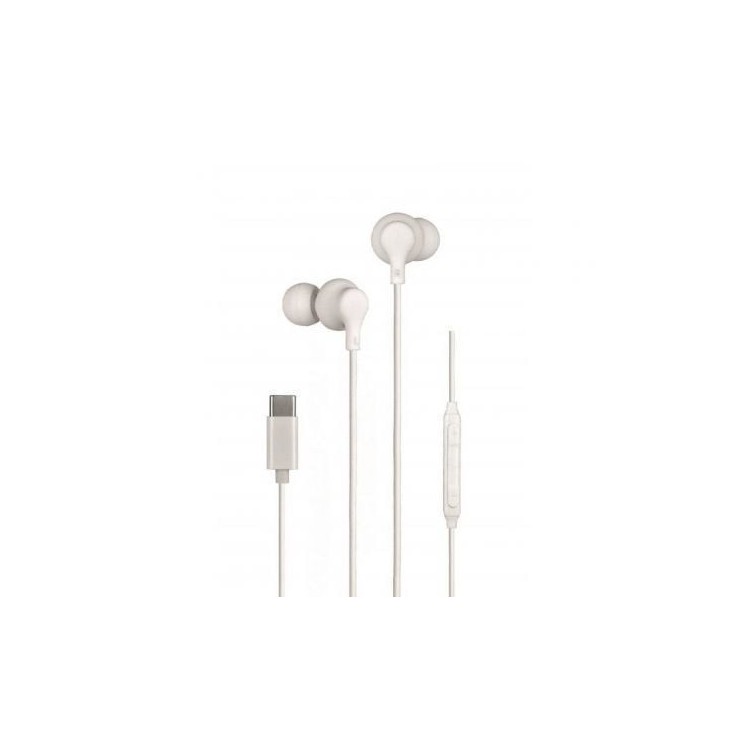 Auriculares intrauditivos daewoo dw2016/ con micrófono/ usb tipo-c/ blancos