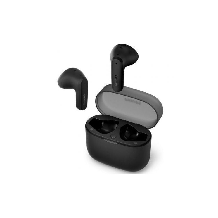 Auriculares bluetooth philips tat2139bk con estuche de carga/ autonomía 7h/ negros