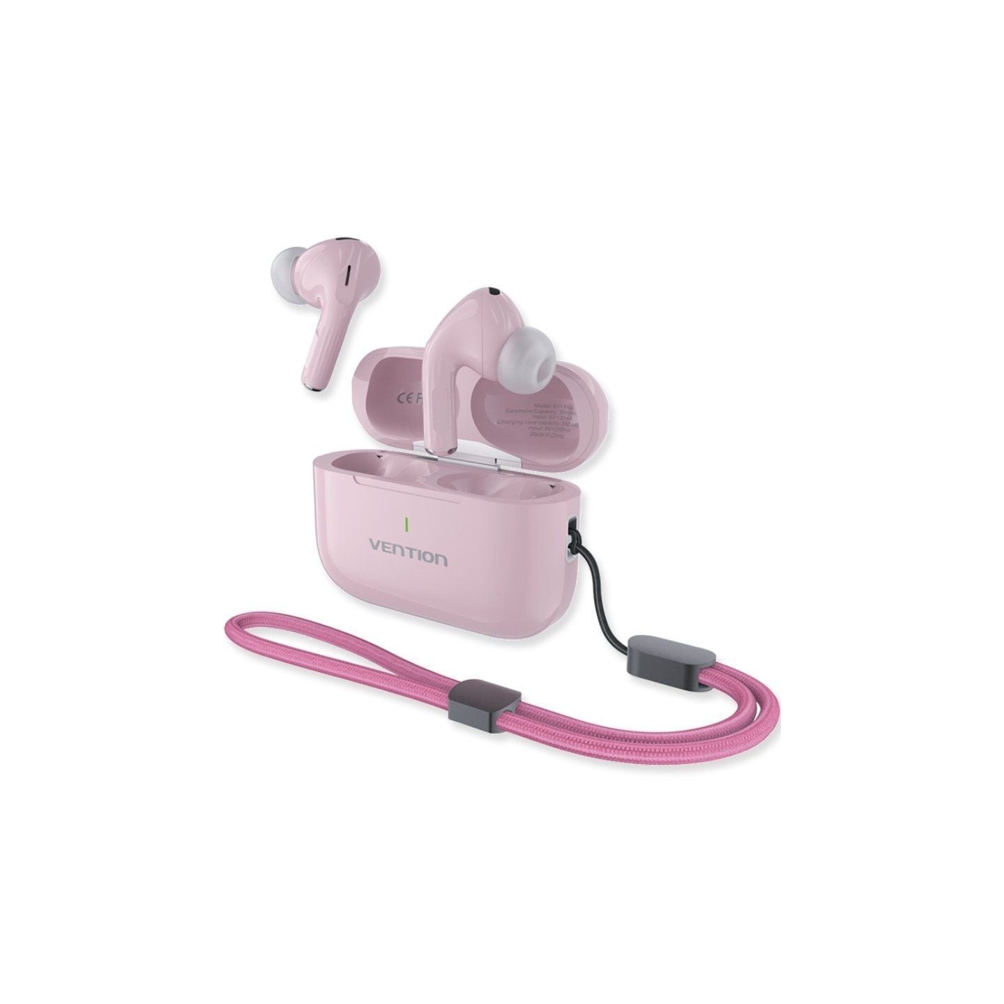 Auriculares bluetooth vention echo lite e11 plus con estuche de carga/ autonomía 30h/ rosas