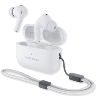Auriculares bluetooth vention echo lite e11 plus con estuche de carga/ autonomía 30h/ blancos