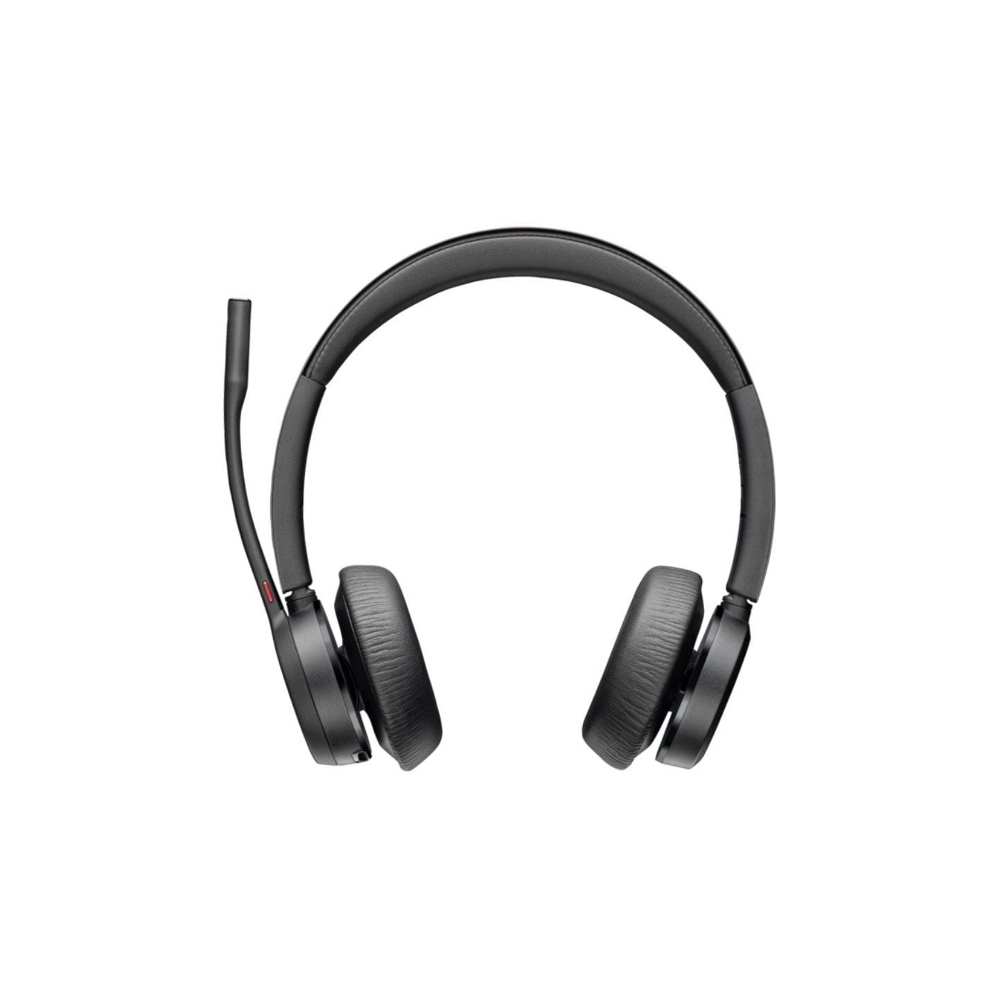 Auriculares inalámbricos poly voyager 4320 uc + adaptador bt700 + base de carga/ con micrófono/ bluetooth/ negros