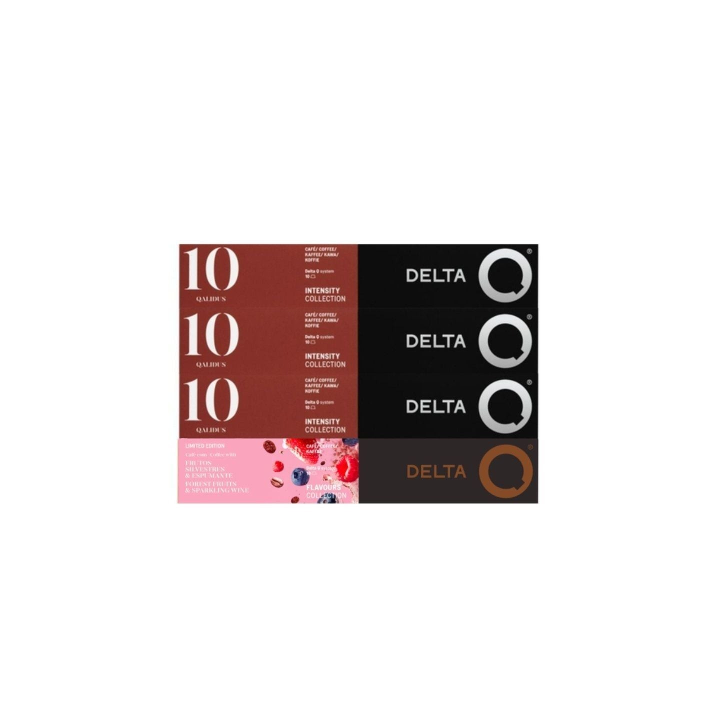 Cápsula delta combo qualidus + frutos silvestres & espumante del para cafeteras delta/ caja de 40