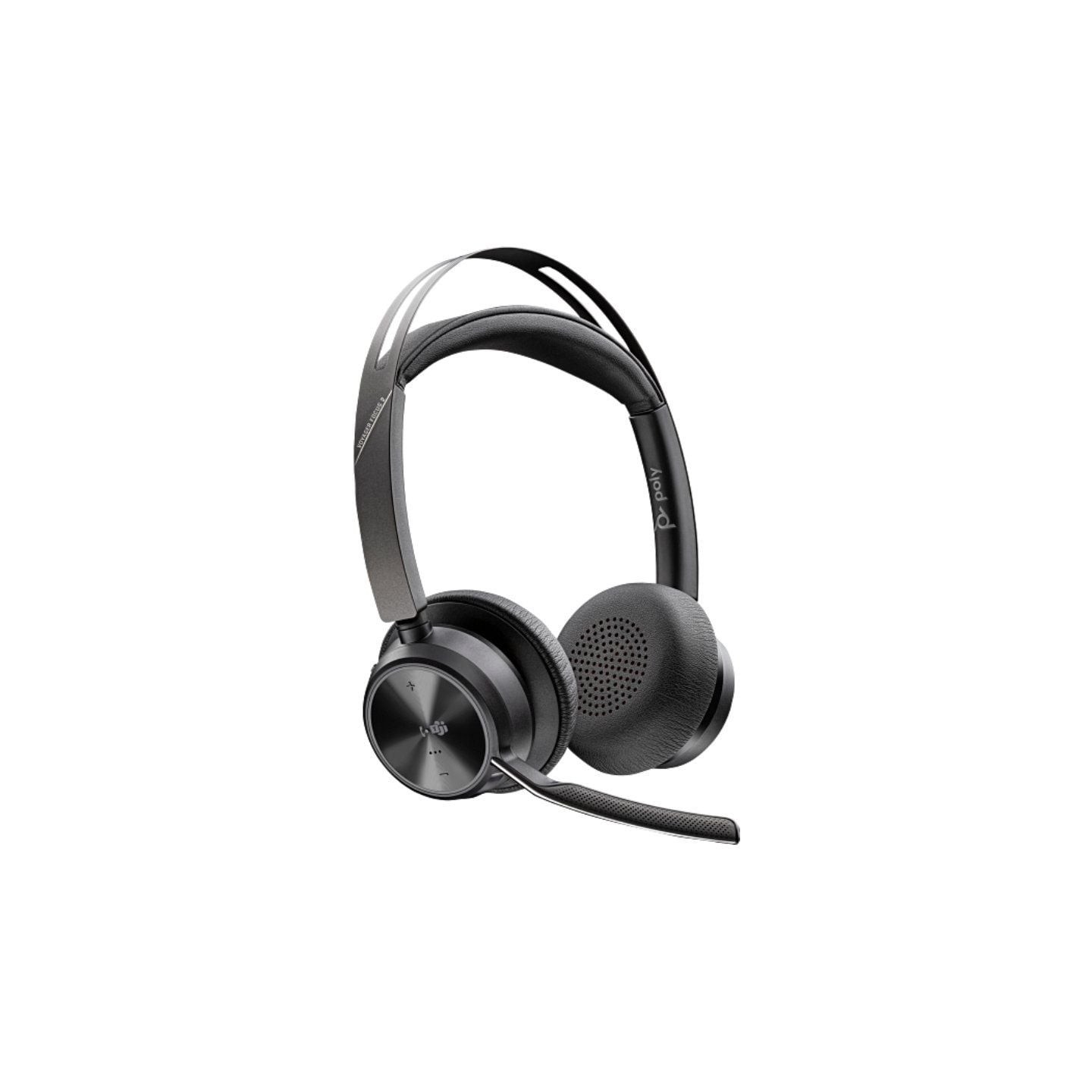 Auriculares inalámbricos poly voyager focus 2 para microsoft teams + adaptador usb-c-a + soporte de carga/ con micrófono/