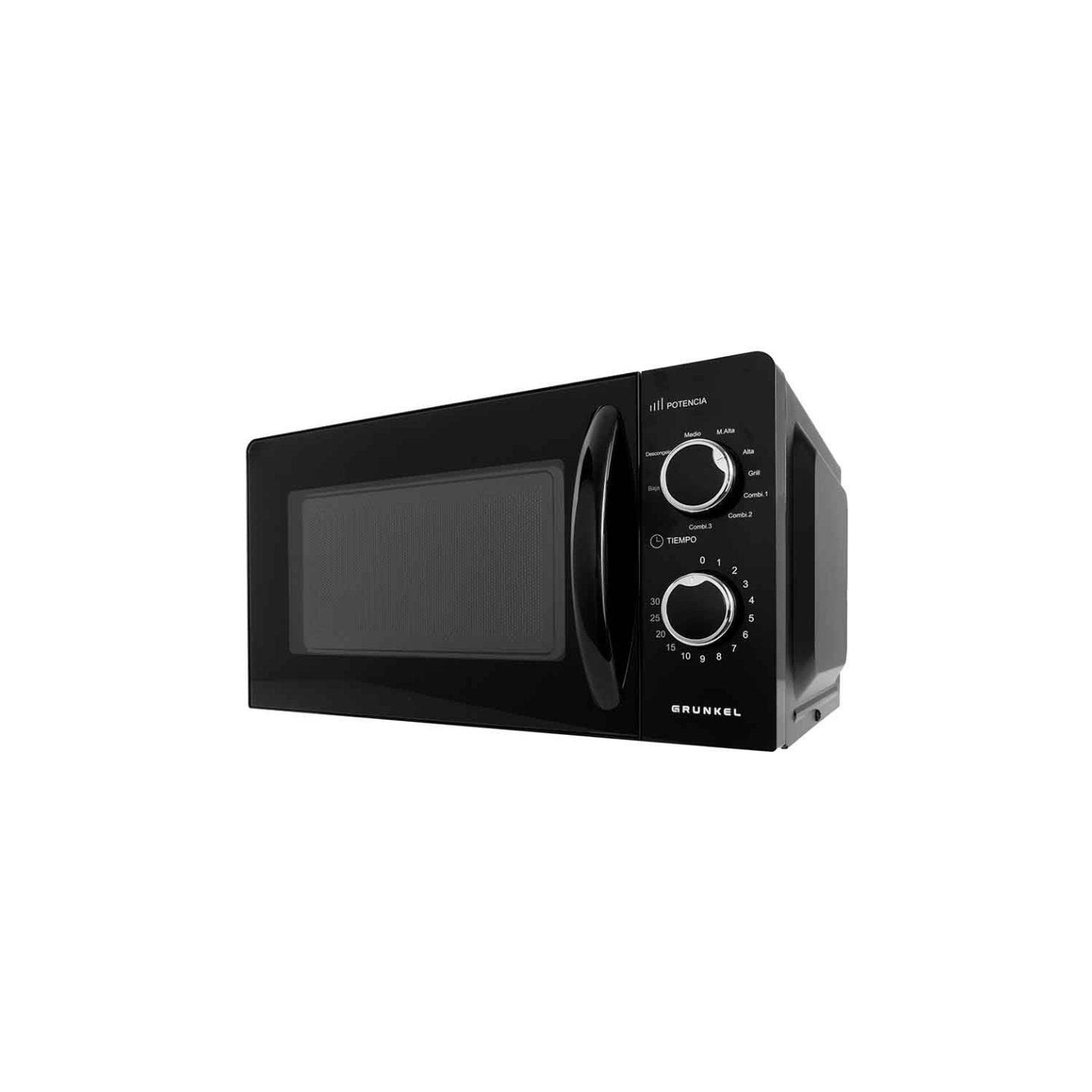 Microondas grunkel mwg-20ng/ 700w/ capacidad 20l/ funcion grill/ negro