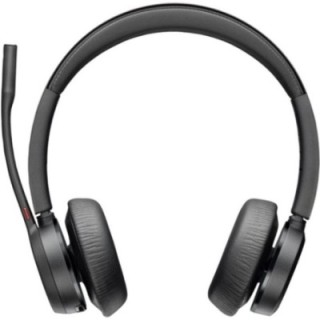 Auriculares inalámbricos poly voyager 4320 uc + adaptador bt700 + base de carga/ con micrófono/ bluetooth/ negros