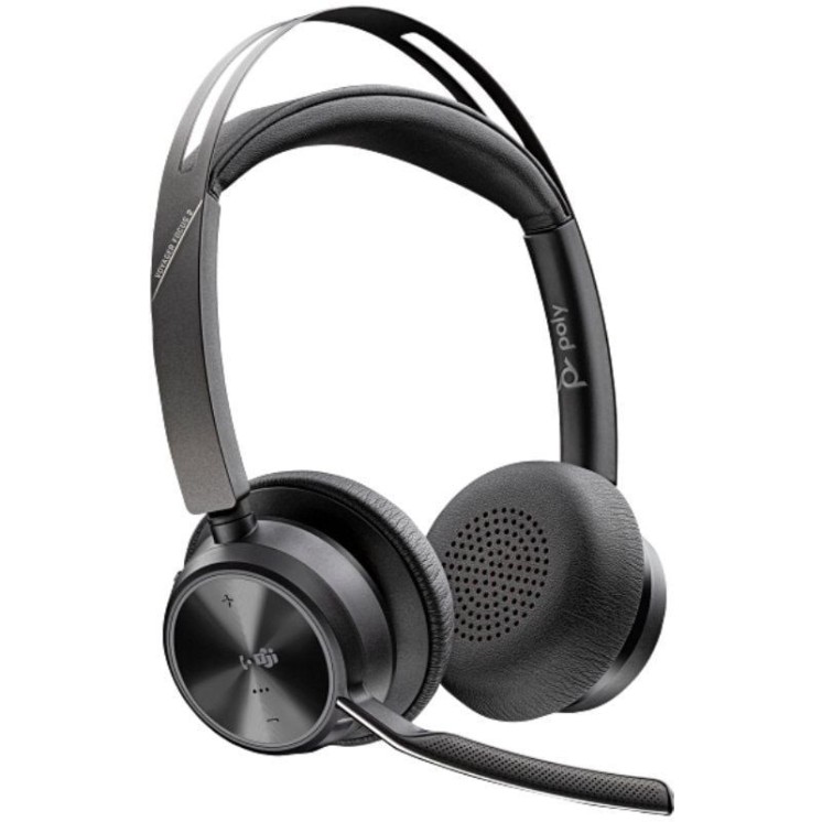 Auriculares inalámbricos poly voyager focus 2 para microsoft teams + adaptador usb-c-a + soporte de carga/ con micrófono/