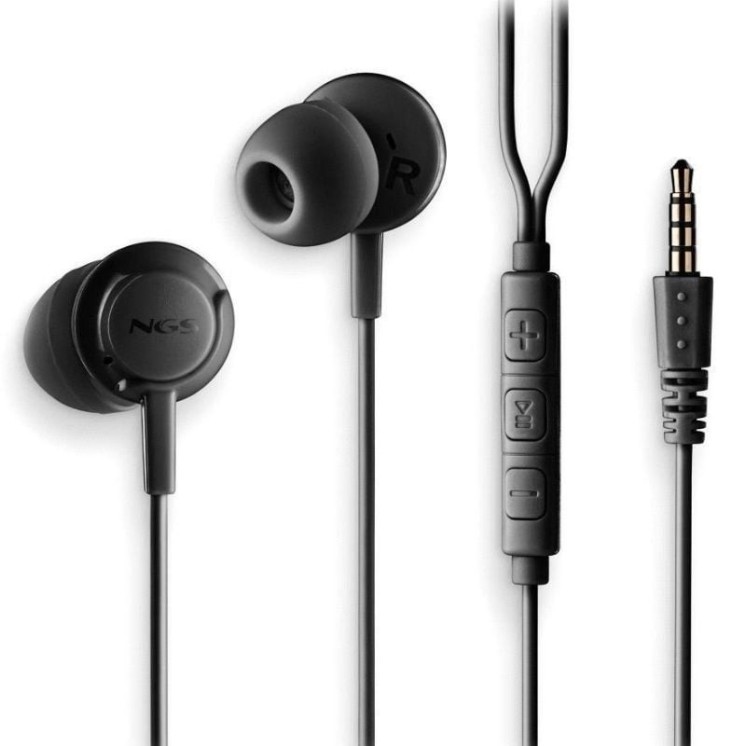 Auriculares intrauditivos ngs cross drift/ con micrófono/ jack 3.5/ negros