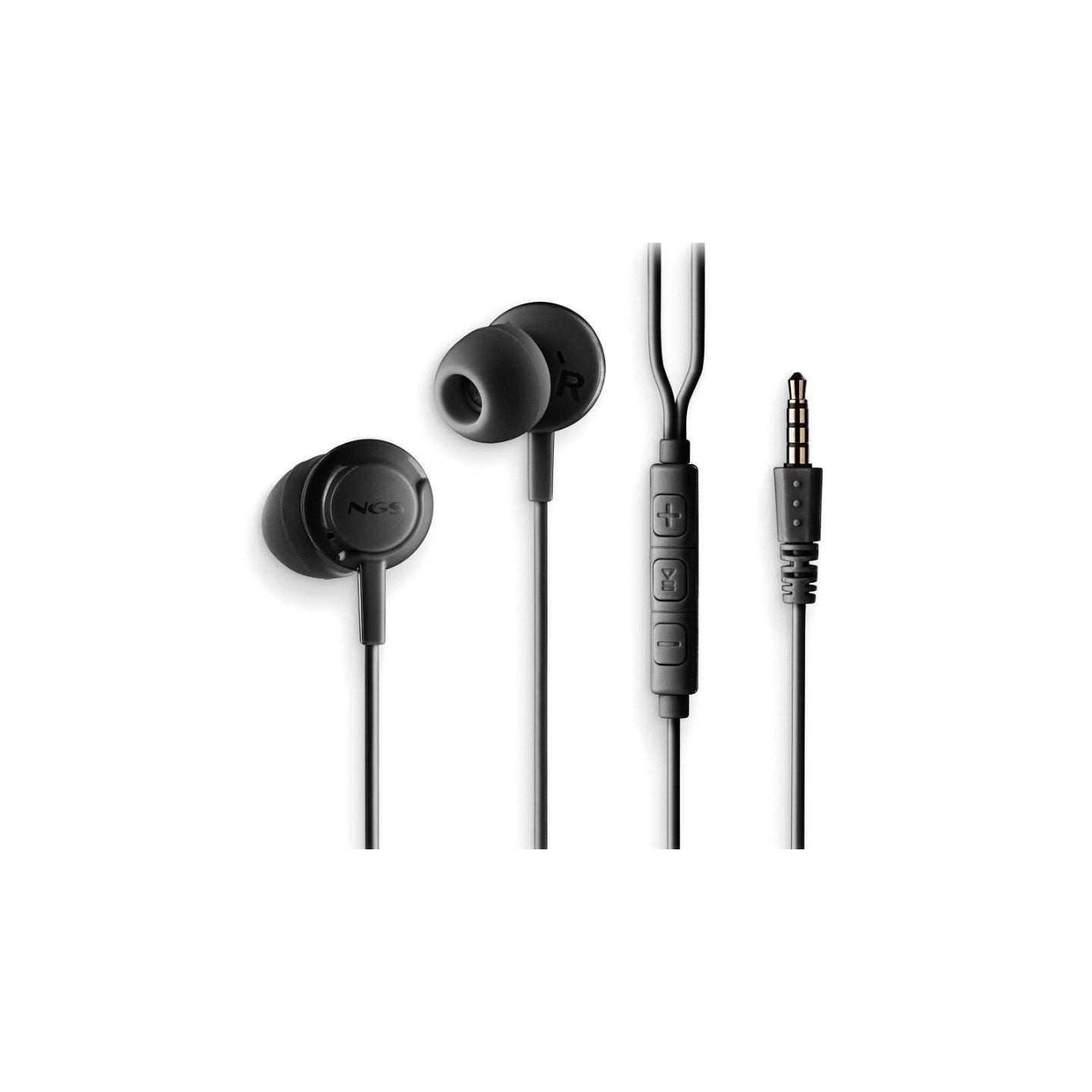 Auriculares intrauditivos ngs cross drift/ con micrófono/ jack 3.5/ negros